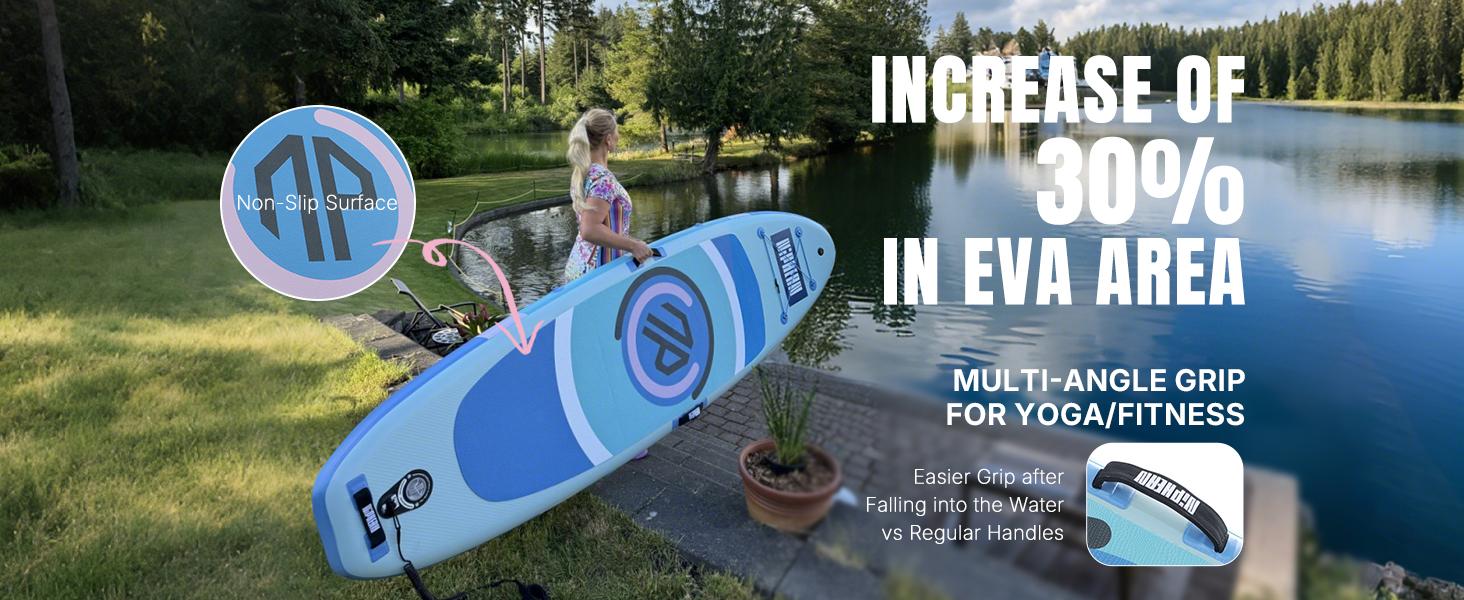 Niphean Outdoor 10' Inflatable Stand Up  Stability Paddleboard for Gliding Yoga with 33" Balance Wing & Complete Accessories Set for Adults & Youth, 3-Year Warranty