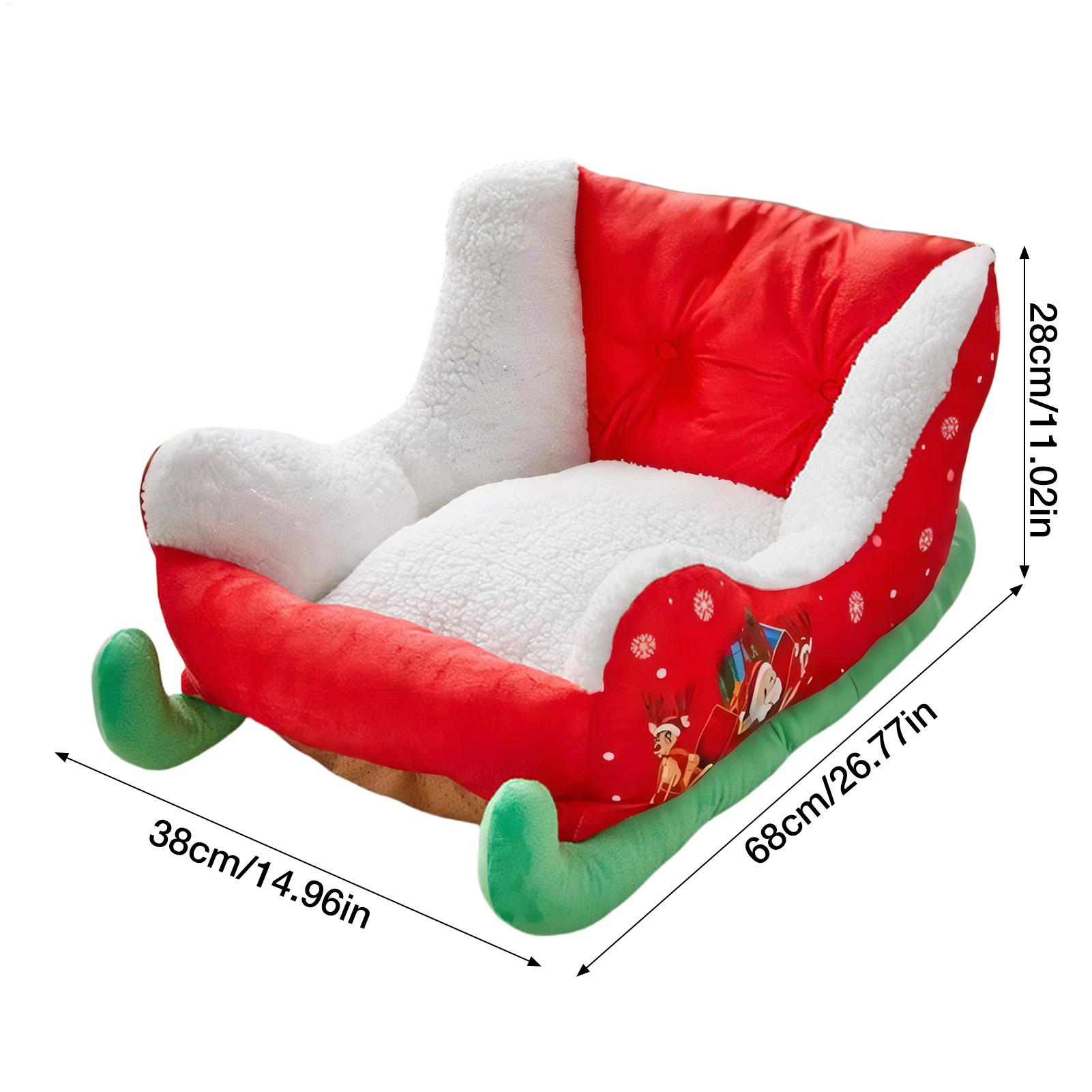 Cozy Christmas Sleigh Pet Bed for Cats & Dogs