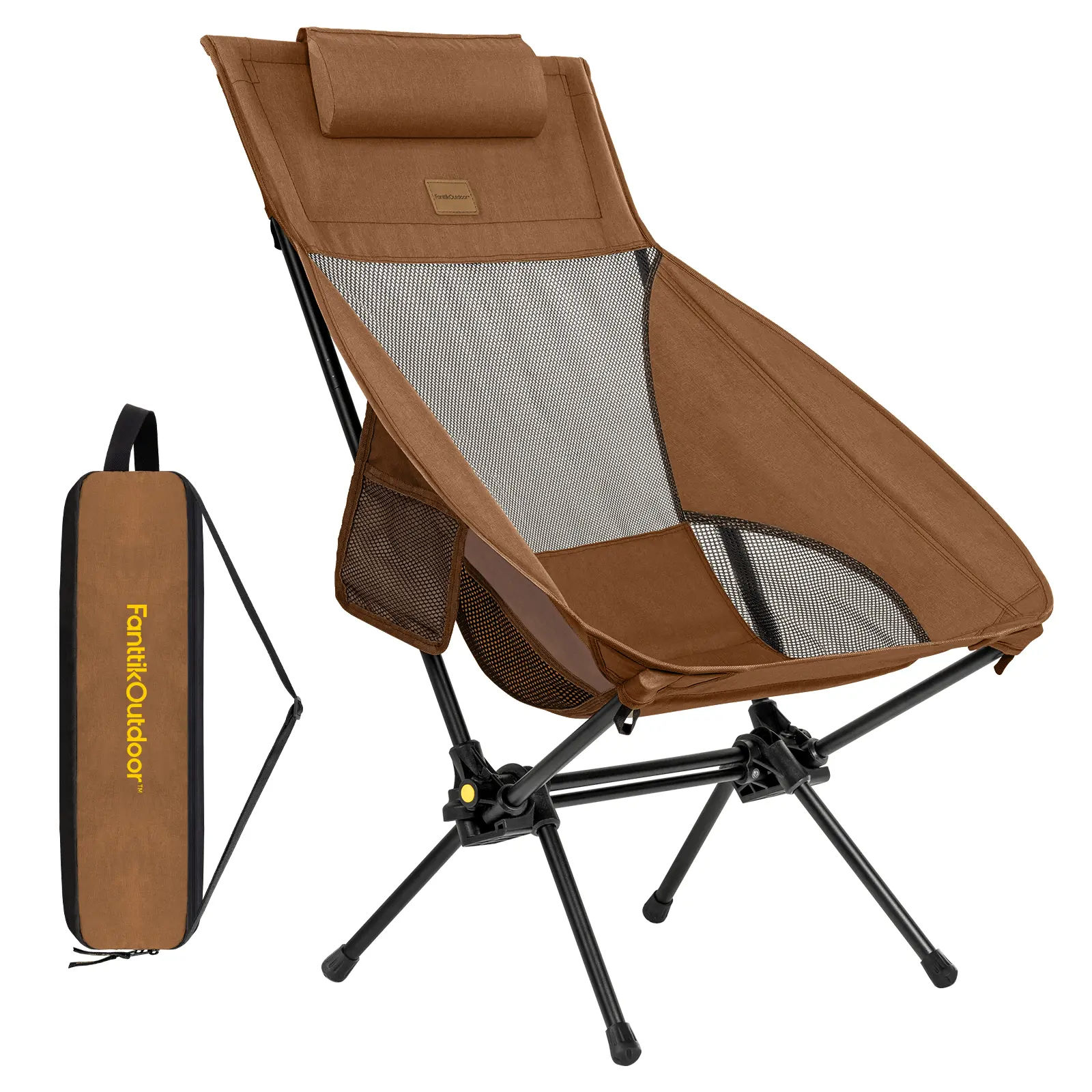 Portable Lightweight Folding Rocking Camping Chair with Carry Bag, Collapsible Outdoor Lounger, Supports up to 250 lbs for Camping, Hiking, Patio & Fishing