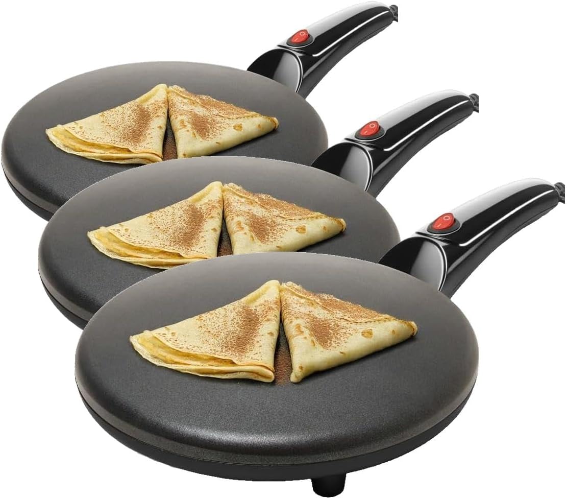 HULIABU 12” Electric Crepe Maker Machine, Griddle Nonstick Crepe Pan