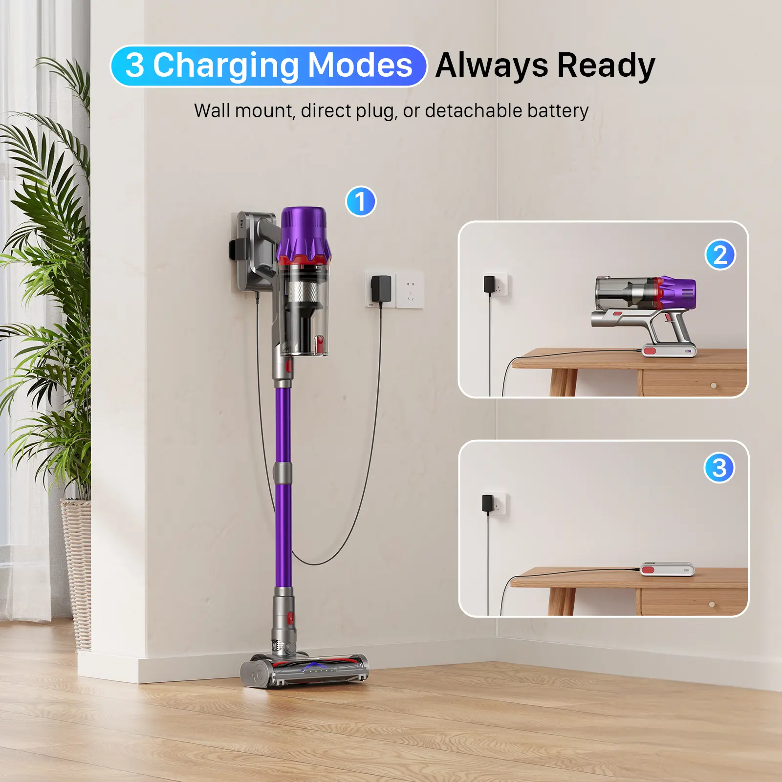 CUZMOK Cordless Vacuum Cleaner,45-Min Runtime 180W Powerful Suction,Self-Standing Stick Vacuum Cleaners with HEPA Filter for Home,Lightweight,Powerful Suction,Anti-Tangle Brush, LED Light,Detachable, for Carpet/Floor/Pet Hair/Car#Summervibes