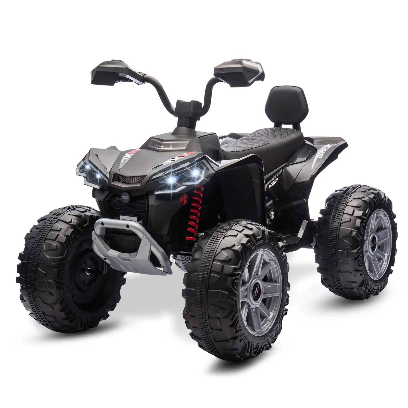 2026 Upgraded 24V Kids ATV 4-Wheeler Ride-On Car, Dual Drive, LED Lights, Bluetooth, USB, Spring Suspension, High/Low Speed, for Boys & Girls (Ages 3–8) Ride On Tractor