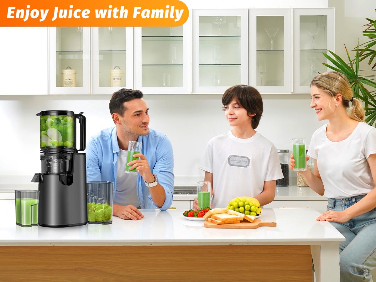 LQZ 350W Cold Press Juicer - Slow Masticating, 5.4 Inch Feed Chute, High Juice Yield, Easy Clean, 55rpm Technology for Whole Fruits & Veggies,Summer Glow LQZ 350W Cold Press Juicer - Slow Masticating, 5.4 Inch Feed Chute, High Juice Yield, Easy Clean, 55rpm Technology for Whole Fruits & Veggies,Summer Glow