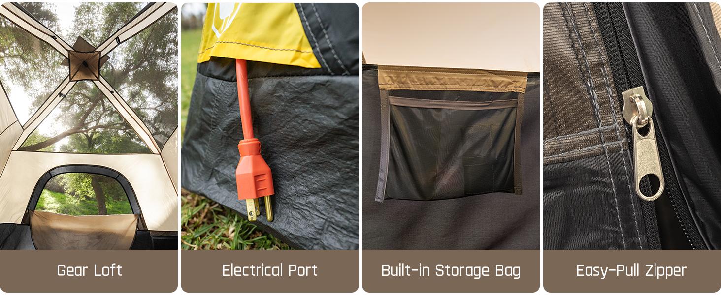 Fanttikoutdoor Zeta C6 Person Instant Cabin Tent/Alpha C4 Ultra 4 Person Pop Up Instant Cabin Tent Setup in 60 Seconds with Rainfly & Windproof Portable with Carry Bag for Family Camping & Hiking,SummerWins, Father's Day Gifts, Tents For Camping summerwin