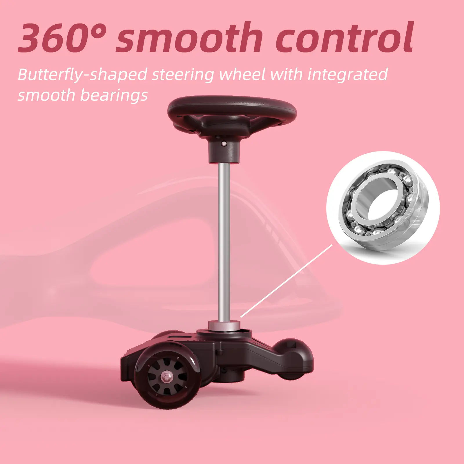 12V Electric Wiggle Car 2 in 1 Ride On Toy, Rechargeable Battery with Colorful Light-Emitting Wheel for Kids Gift