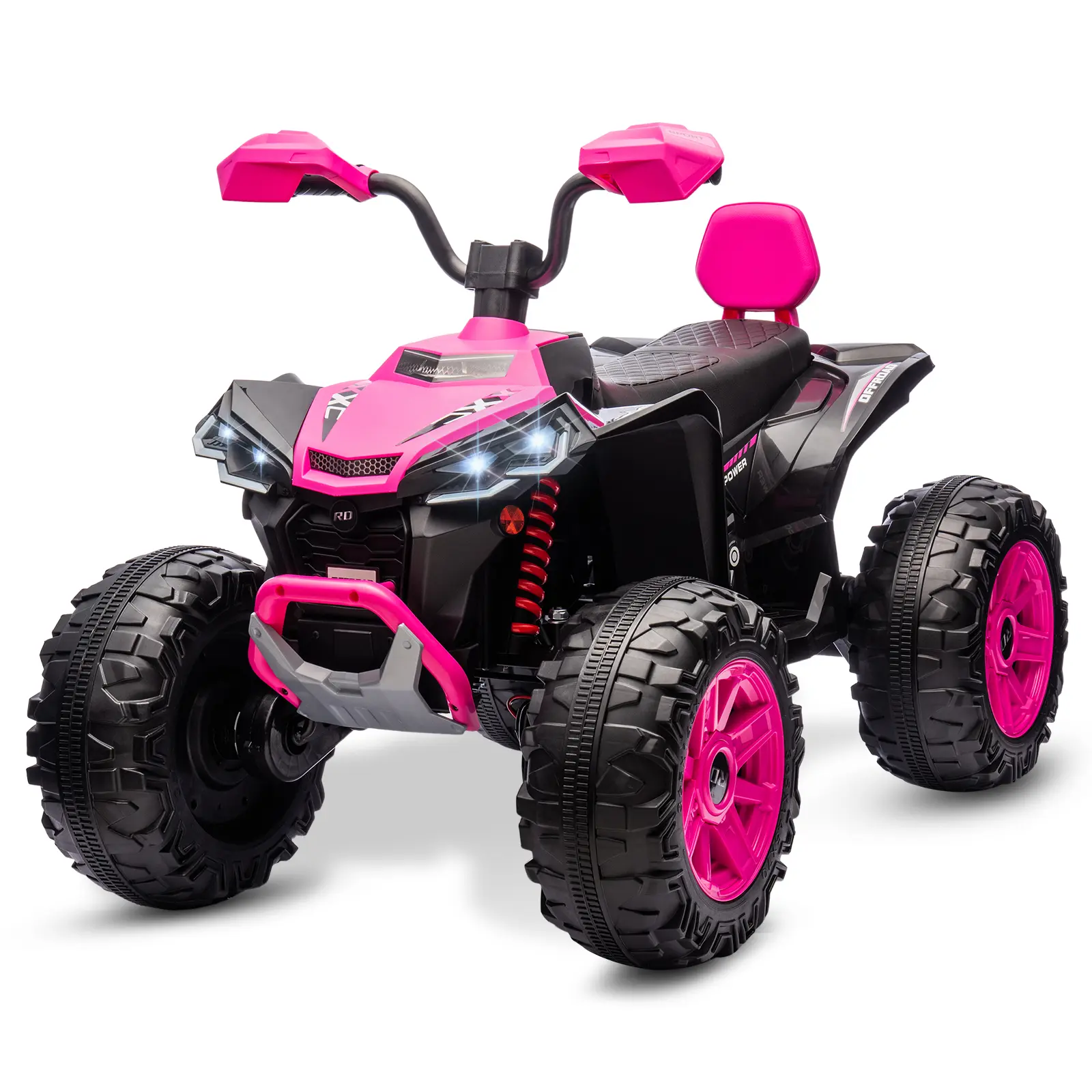 2026 Upgraded 24V Kids ATV 4-Wheeler Ride-On Car, Dual Drive, LED Lights, Bluetooth, USB, Spring Suspension, High/Low Speed, for Boys & Girls (Ages 3–8) Ride On Tractor