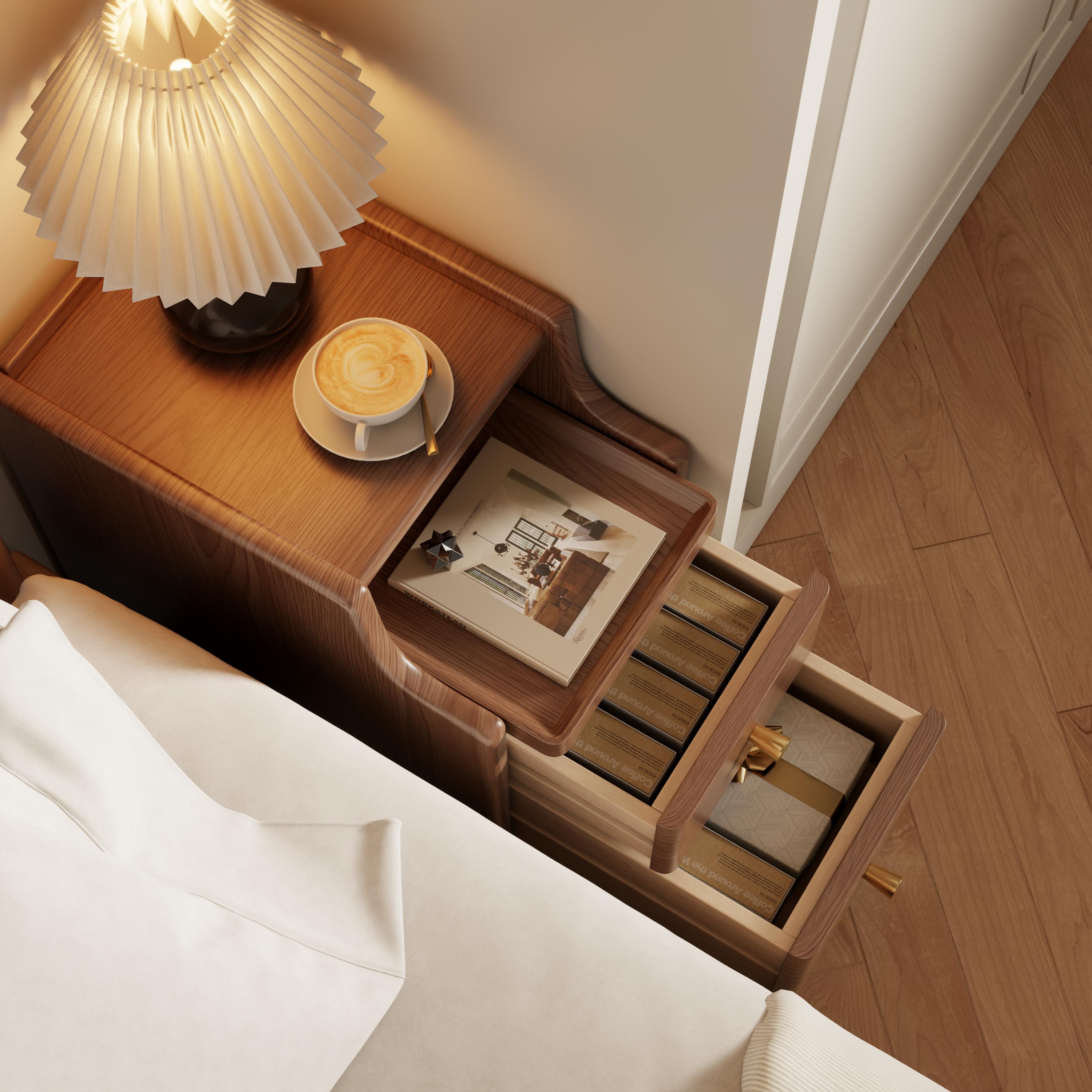 Solid Wood Modern Nightstand - No MDF, Storage Organizer, Space-Saving Furniture for Small Spaces, Bedroom Bedside Table with Drawers Nightstand For Bedroom Bedroom Nightstands