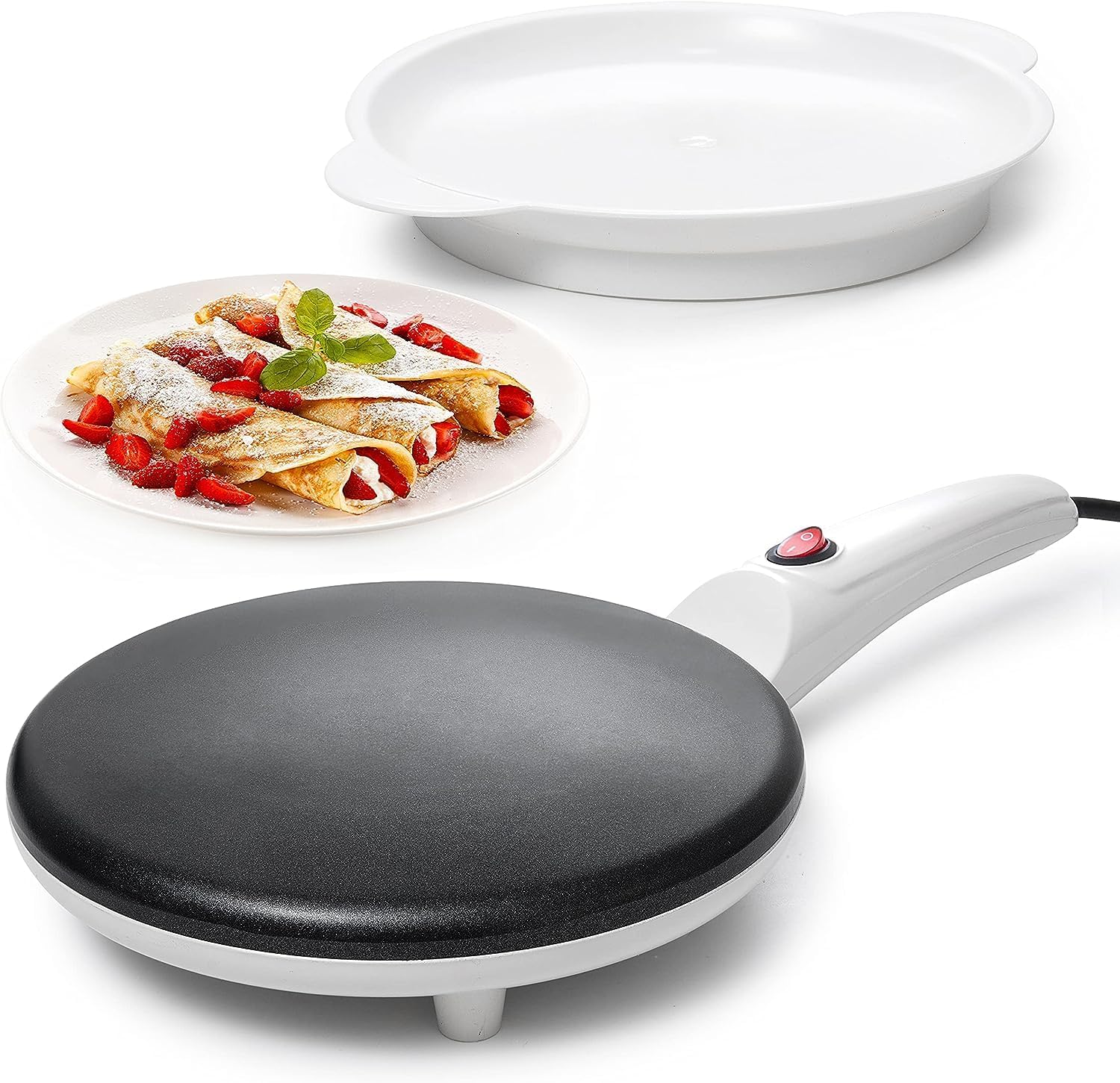 HULIABU 12” Electric Crepe Maker Machine, Griddle Nonstick Crepe Pan