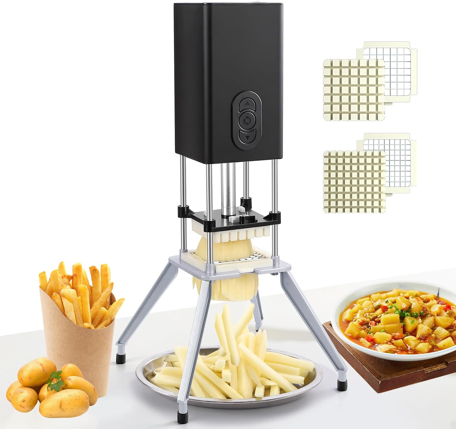 Electric French Fry Cutter, Potato Cutter Machine, Stainless Steel Potato Slicer, Vegetable Cutter, Kitchen Gadget
