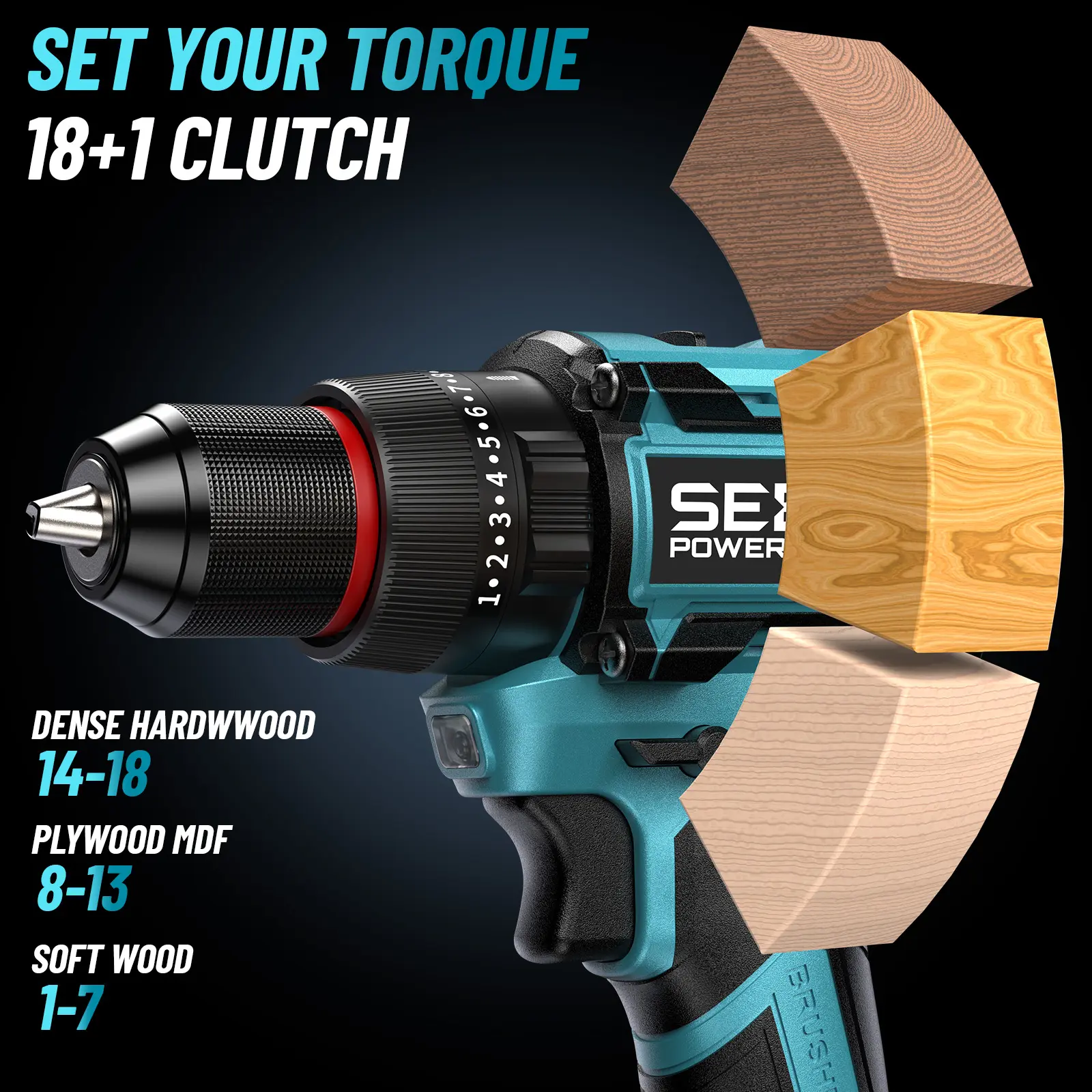 SEESII 3/8'' Brushless Cordless Drill and 1/4'' Impact Driver Combo Kit with 2 Batteries, 21V Max Electric Brushless Power Tool Set with Fast Charger