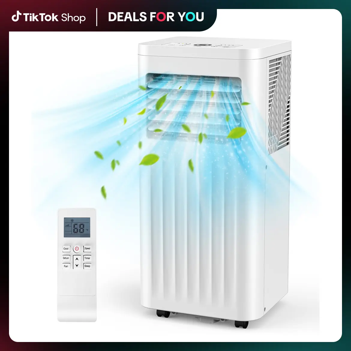 COWSAR 8000-10000 BTU EasyCool Portable Air Conditioner – Indoor Room Home Comfort Gear, Cools 350 Sq.Ft, Remote Control, LED Display, 24H Timer, Sleep Mode & Window Installation Kit, for Bedroom Office Apartment