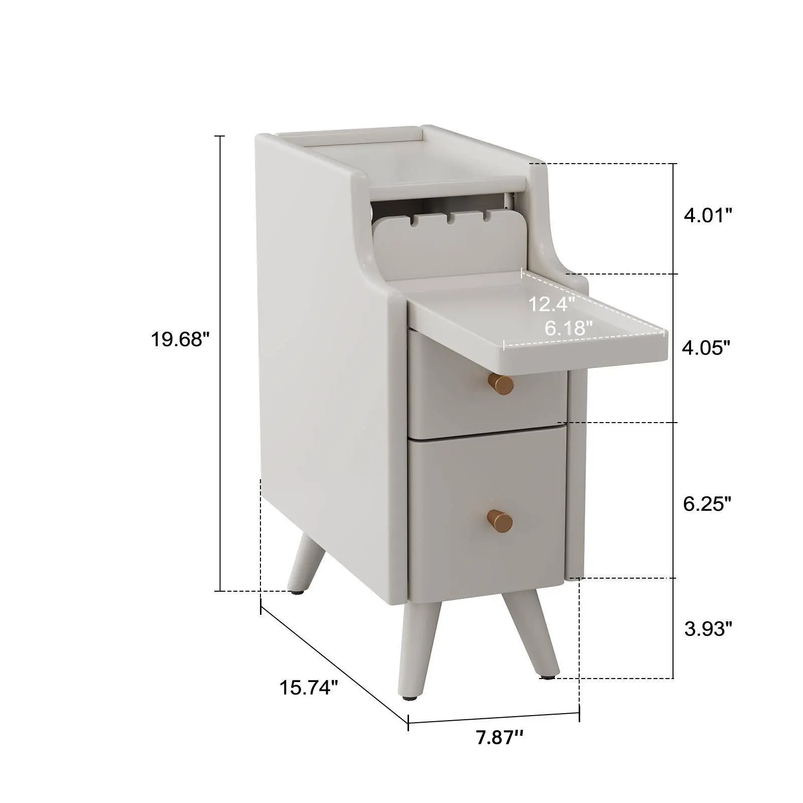 Premium Solid Wood Nightstand | No MDF, 2 Drawer Storage, Space-Saving Bedside Table