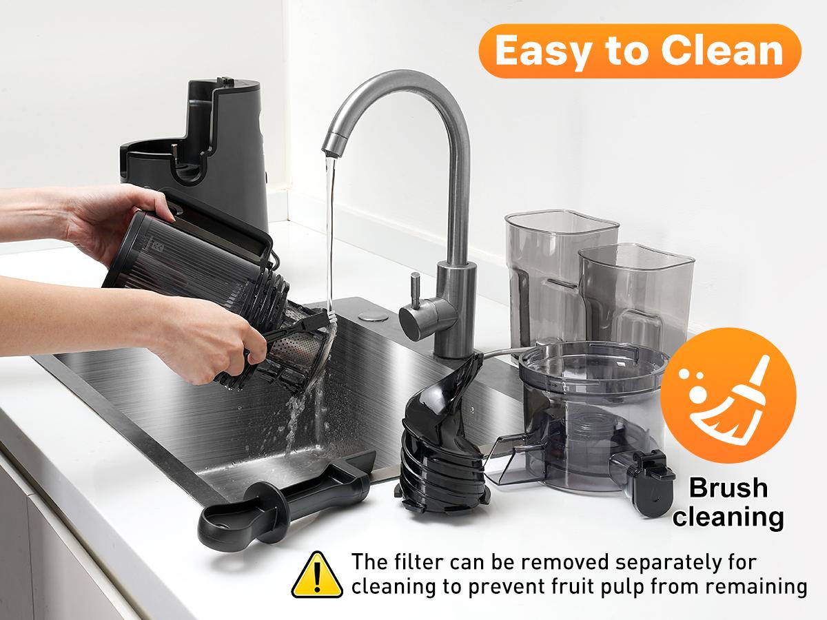 LQZ 350W Cold Press Juicer - Slow Masticating, 5.4 Inch Feed Chute, High Juice Yield, Easy Clean, 55rpm Technology for Whole Fruits & Veggies,Summer Glow LQZ 350W Cold Press Juicer - Slow Masticating, 5.4 Inch Feed Chute, High Juice Yield, Easy Clean, 55rpm Technology for Whole Fruits & Veggies,Summer Glow