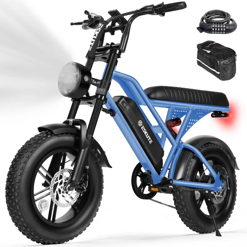 【Summer Big Sale!】E-Bike for Adults, 16" All-Terrain Fat Tire Electric Bicycle, Dual Suspension with 1500W Peak Motor, 48V 13Ah Long Range Battery, 28 MPH Speed for Commuting & Camping, Dual Suspension Ebike