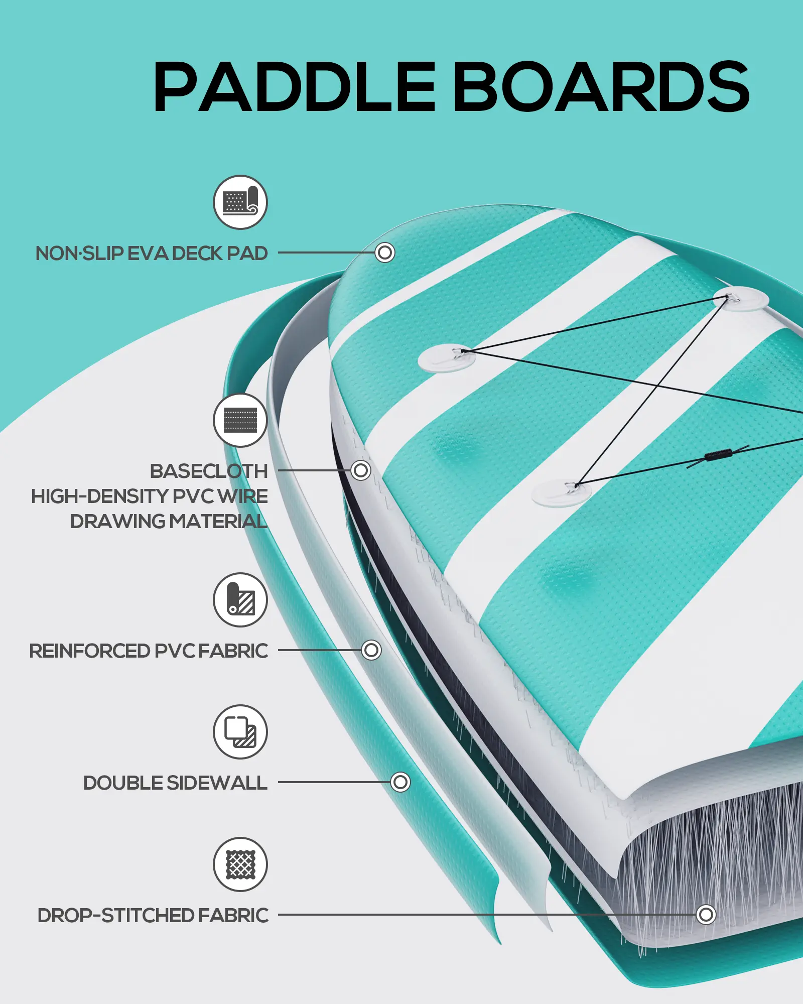 Inflatable Paddle Board Paddleboard Inflatable Stand Up Paddle Board SUP Board with Premium Full Accessories 120"x30"x6" for Youth & Adults Have Fun in Oceans, River and Lakes