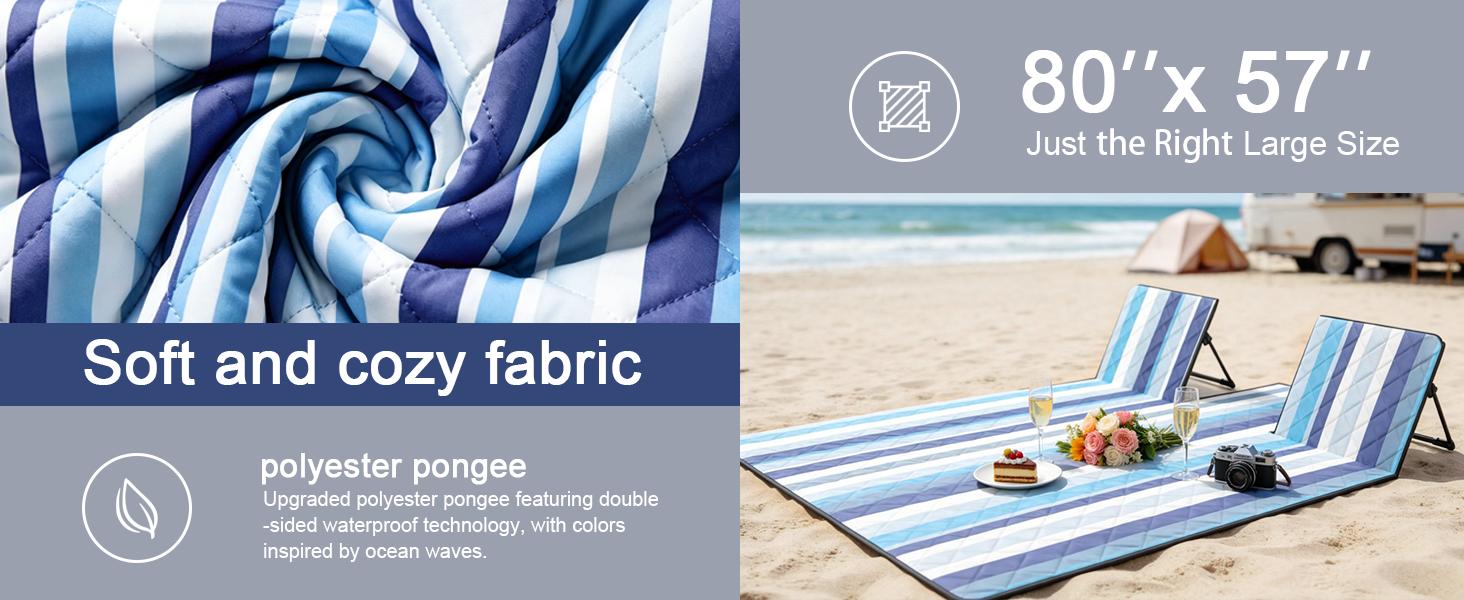 Jactum 2-in-1 Foldable Backrest Lazy Chair & Waterproof Picnic Blanket, 80 in Large Size, Easy Carry, Fits 1-3 Ppl for Camping Outdoor Use, Unisex