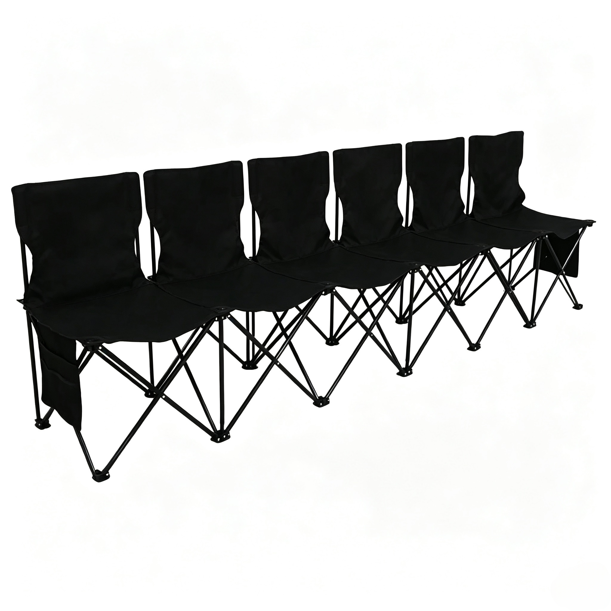 Multi‑Seat Portable Folding Bench, High‑Back Outdoor Collapsible Bench with Side Pocket for Sports, Camping & Events (6‑Seat / 8‑Seat Available)