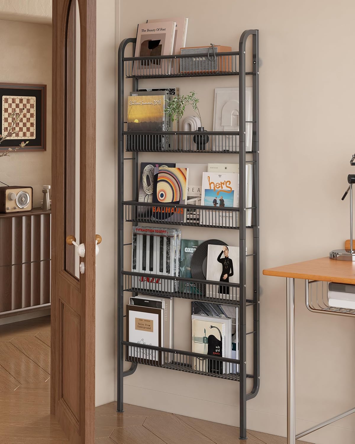 HULIABU Narrow 5-Tier Behind-the-Door Bathroom Storage Rack