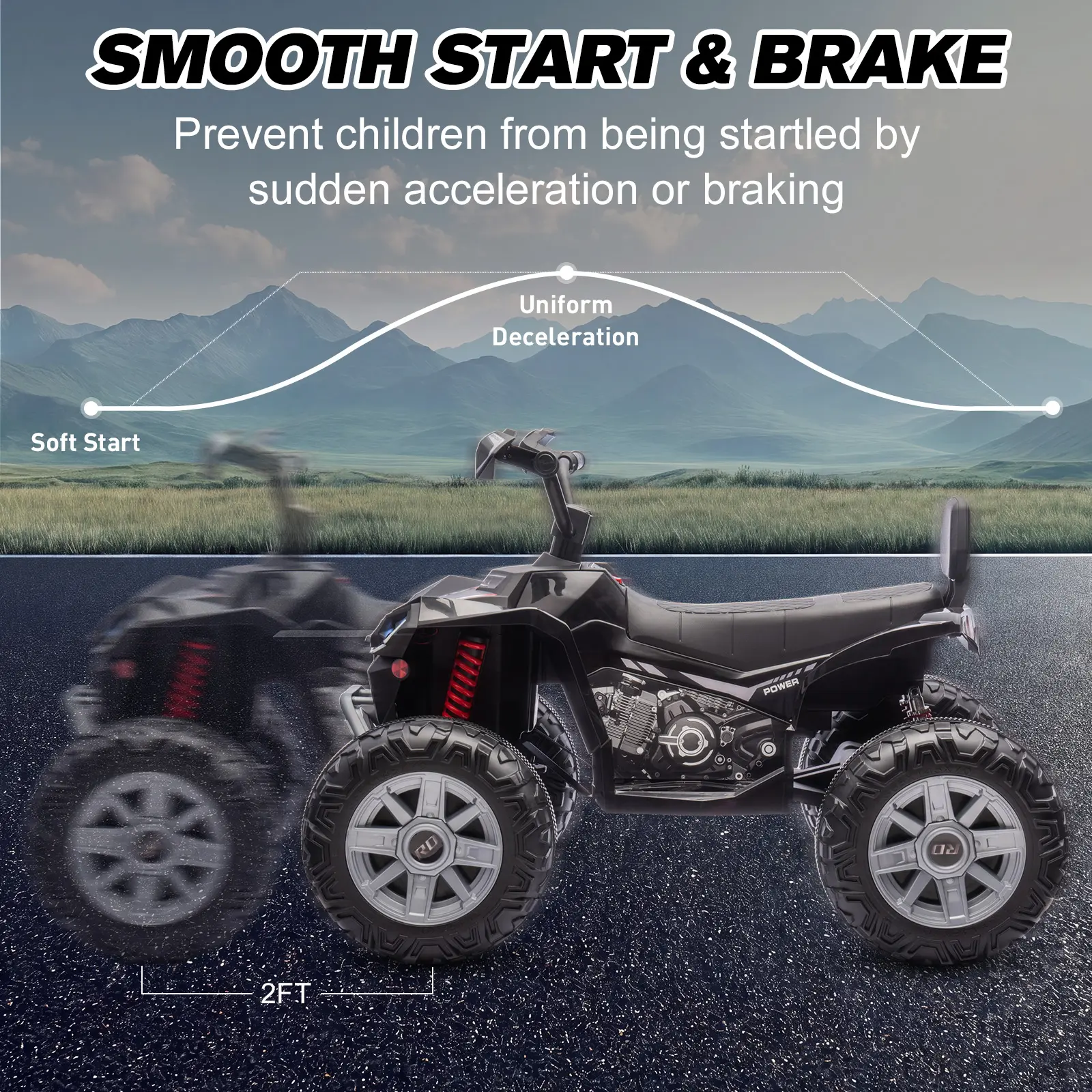2026 Upgraded 24V Kids ATV 4-Wheeler Ride-On Car, Dual Drive, LED Lights, Bluetooth, USB, Spring Suspension, High/Low Speed, for Boys & Girls (Ages 3–8) Ride On Tractor