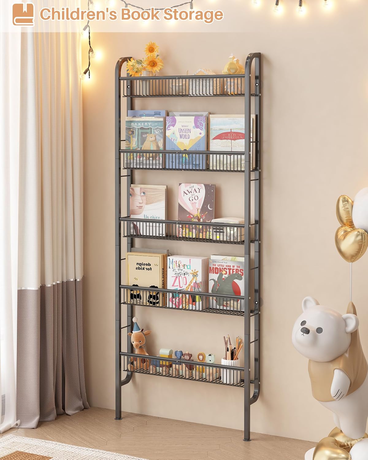 HULIABU Narrow 5-Tier Behind-the-Door Bathroom Storage Rack