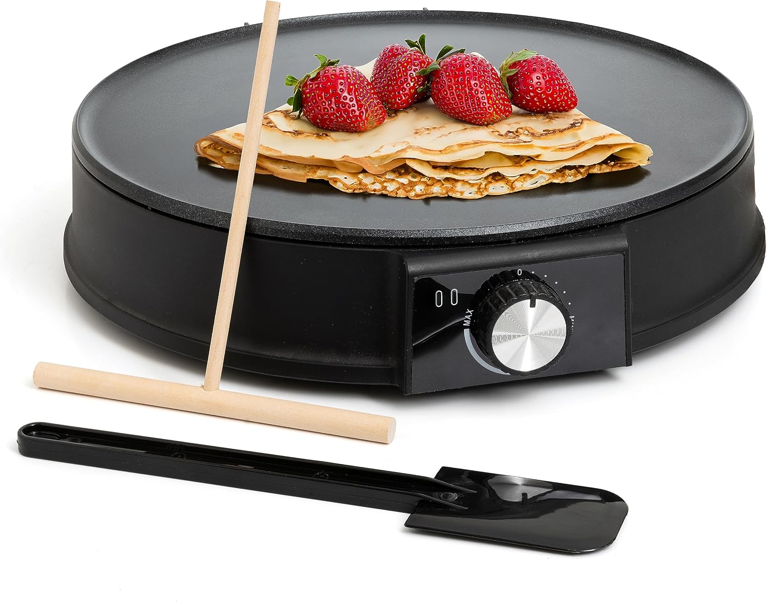 HULIABU 12” Electric Crepe Maker Machine, Griddle Nonstick Crepe Pan