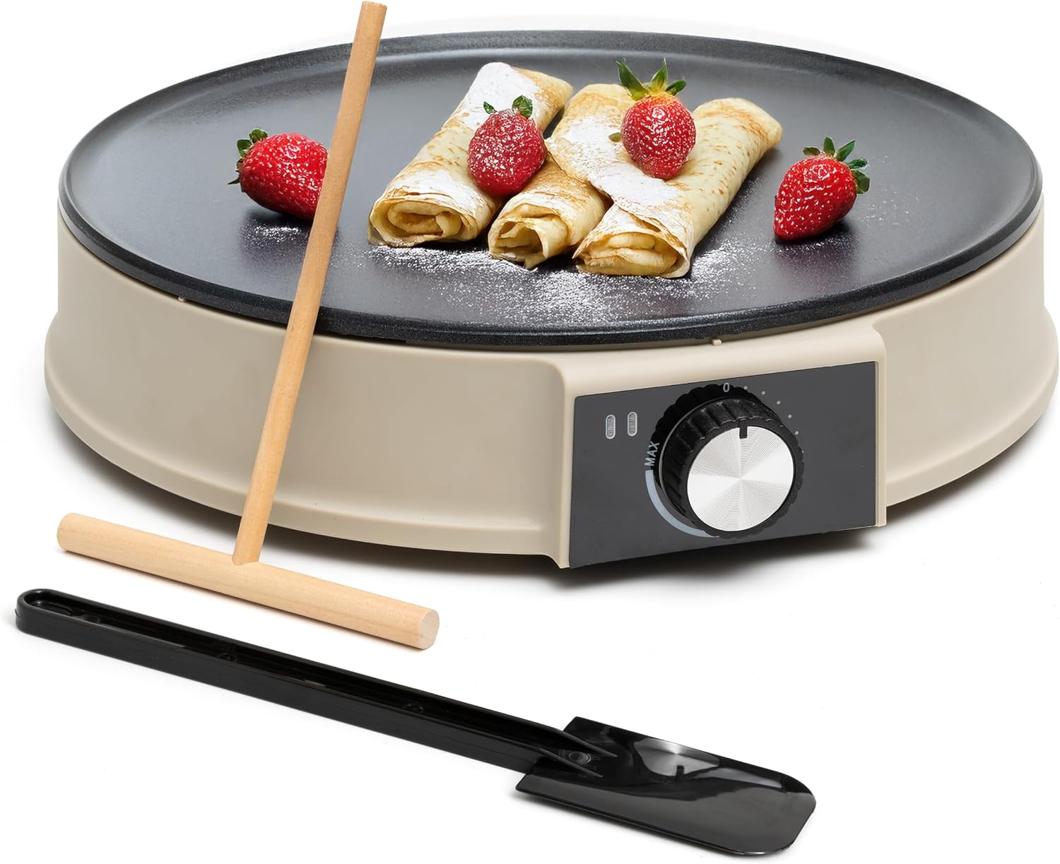 HULIABU 12” Electric Crepe Maker Machine, Griddle Nonstick Crepe Pan