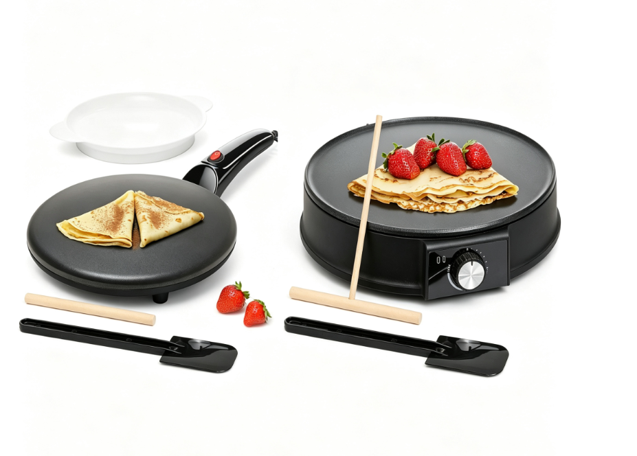 HULIABU 12” Electric Crepe Maker Machine, Griddle Nonstick Crepe Pan
