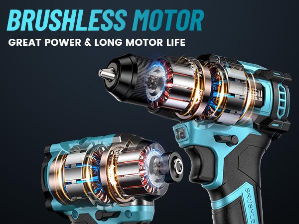 SEESII 3/8'' Brushless Cordless Drill and 1/4'' Impact Driver Combo Kit with 2 Batteries, 21V Max Electric Brushless Power Tool Set with Fast Charger SEESII 3/8'' Brushless Cordless Drill and 1/4'' Impact Driver Combo Kit with 2 Batteries, 21V Max Electric Brushless Power Tool Set with Fast Charger