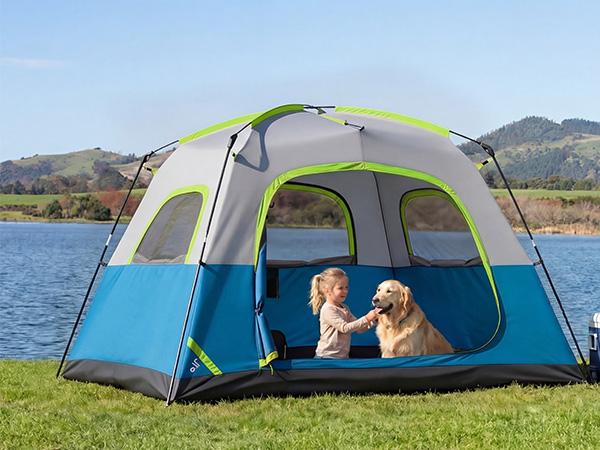 Sweetcrispy 2-8 Person Instant Polyester Camping Tent for Families, Easy Setup with Removable Rainfly, Power Cord Access & Excellent Ventilation, Easy Setup Tents, Tents For Camping