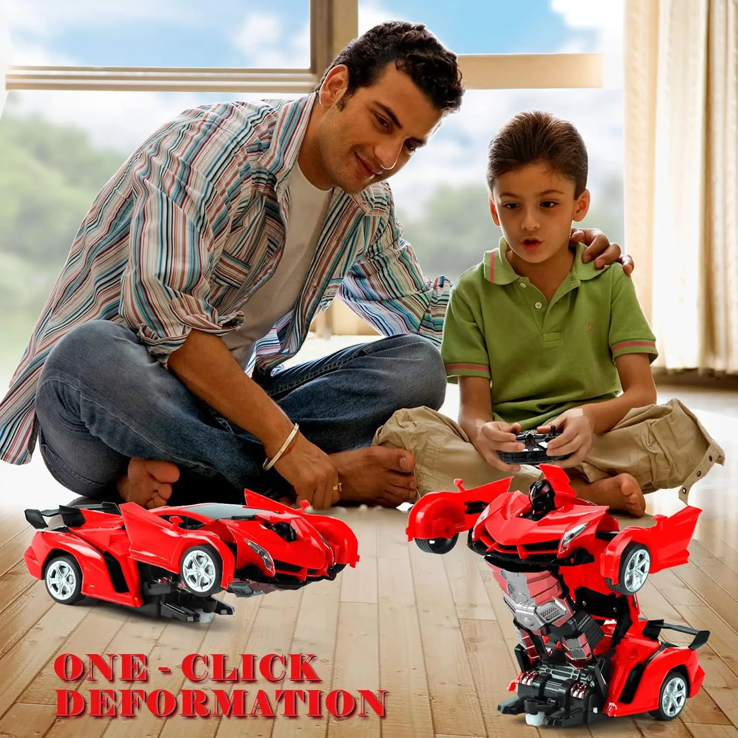 Back To School Haul-Summer Viral RC Car! Tibibee Transform Robot Truck, 2.4GHz Remote Control, 1:18 Scale, 360° Rotation, Rechargeable Batteries, High-Quality ABS, Outdoor Fun Toy for Kids 3-15, Holiday Gift Idea
