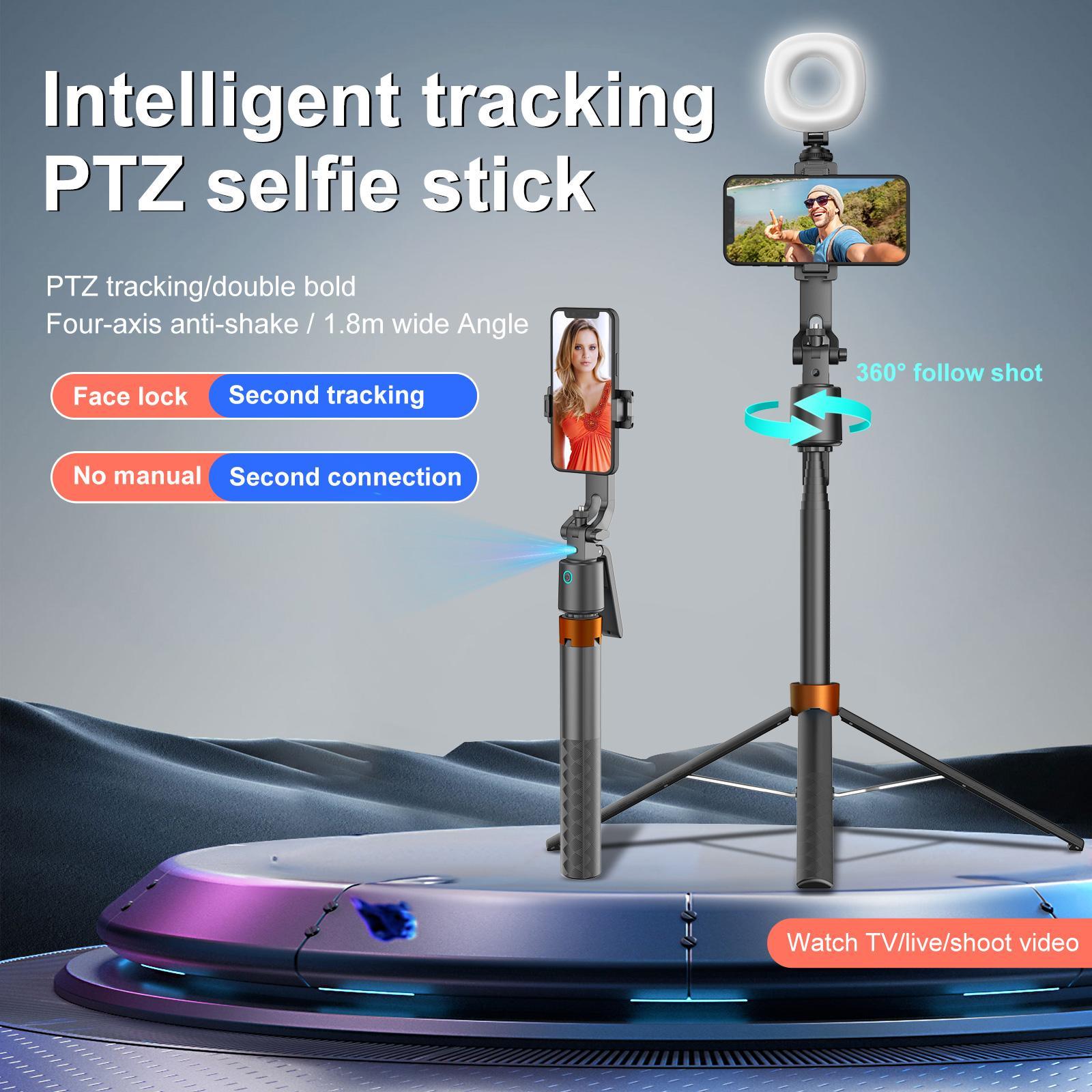 360° Rotatable Adjustable Selfie Stick Tripod, Rechargeable Smart Face Tracking Tripod with 2 Fill Lights, Auto Face Tracking Phone Holder for Vlog, Live Streaming, Remote Tripod 360° Rotatable Adjustable Selfie Stick Tripod, Rechargeable Smart Face Tracking Tripod with 2 Fill Lights, Auto Face Tracking Phone Holder for Vlog, Live Streaming, Remote Tripod