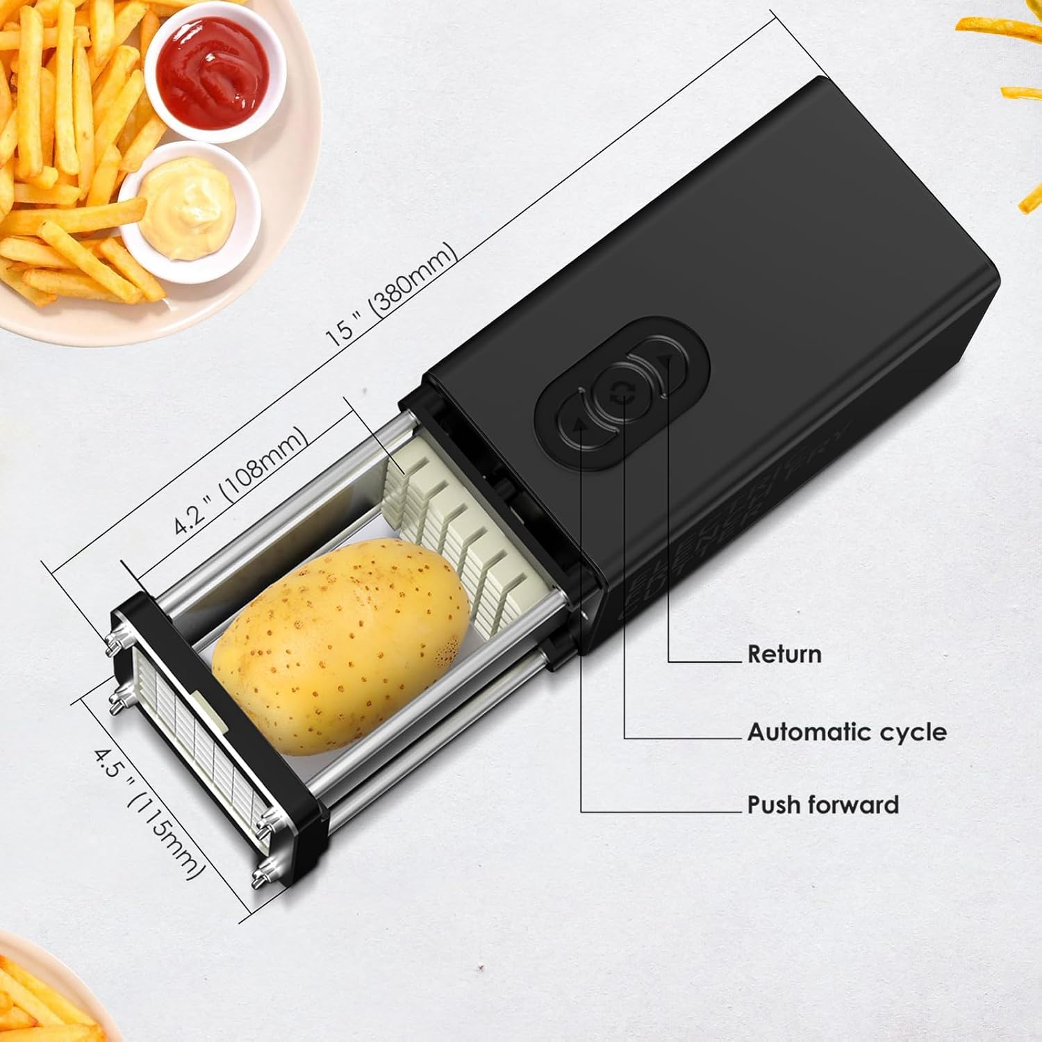 Electric French Fry Cutter, Potato Cutter Machine, Stainless Steel Potato Slicer, Vegetable Cutter, Kitchen Gadget