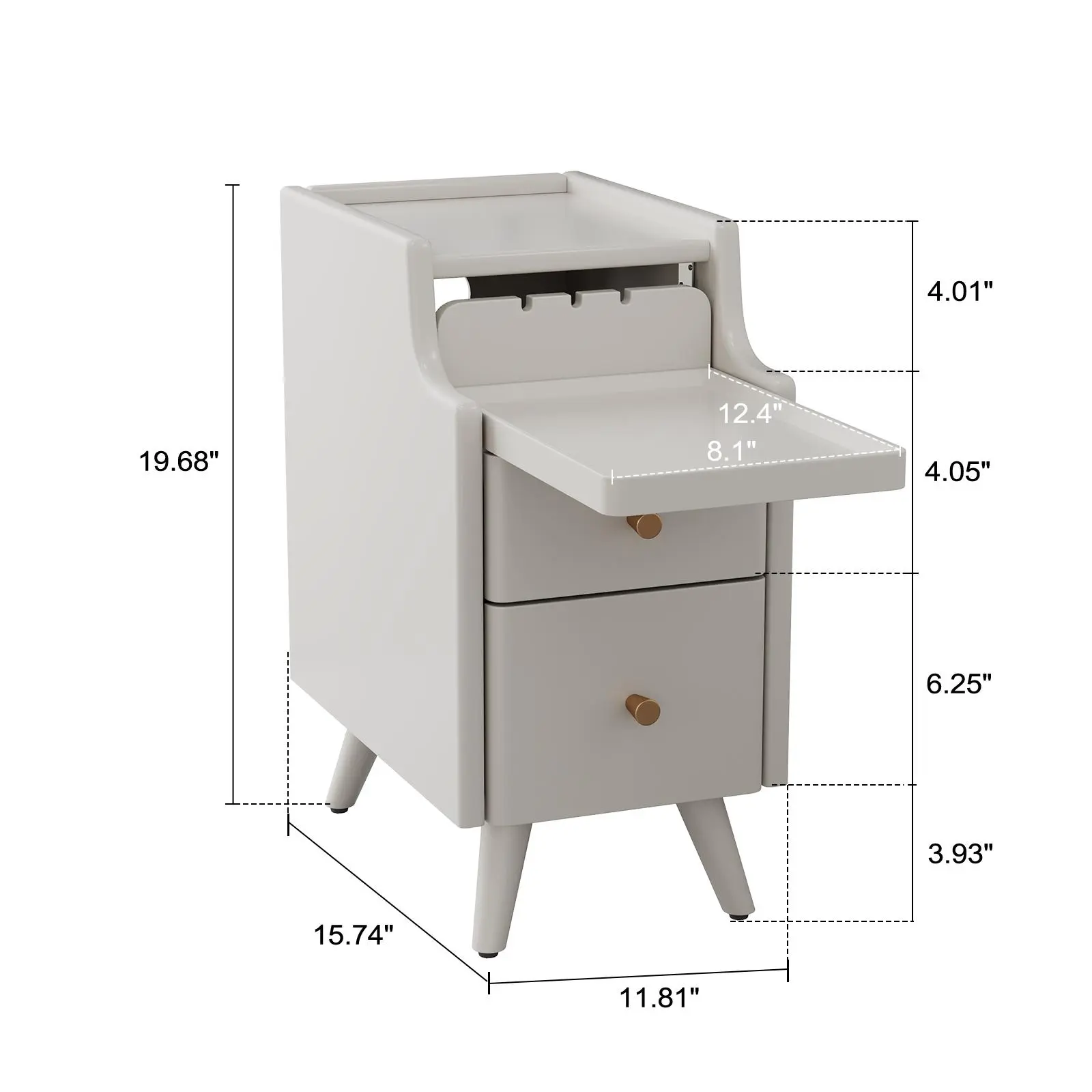 Premium Solid Wood Nightstand | No MDF, 2 Drawer Storage, Space-Saving Bedside Table