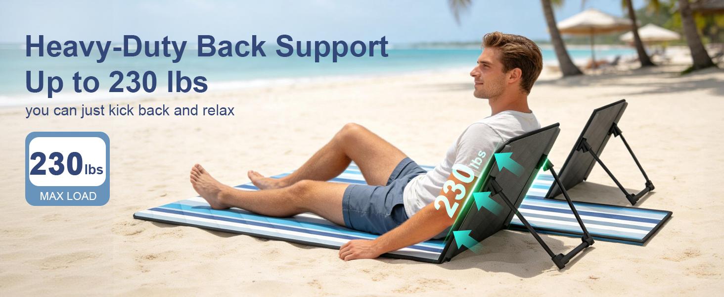 Jactum 2-in-1 Foldable Backrest Lazy Chair & Waterproof Picnic Blanket, 80 in Large Size, Easy Carry, Fits 1-3 Ppl for Camping Outdoor Use, Unisex