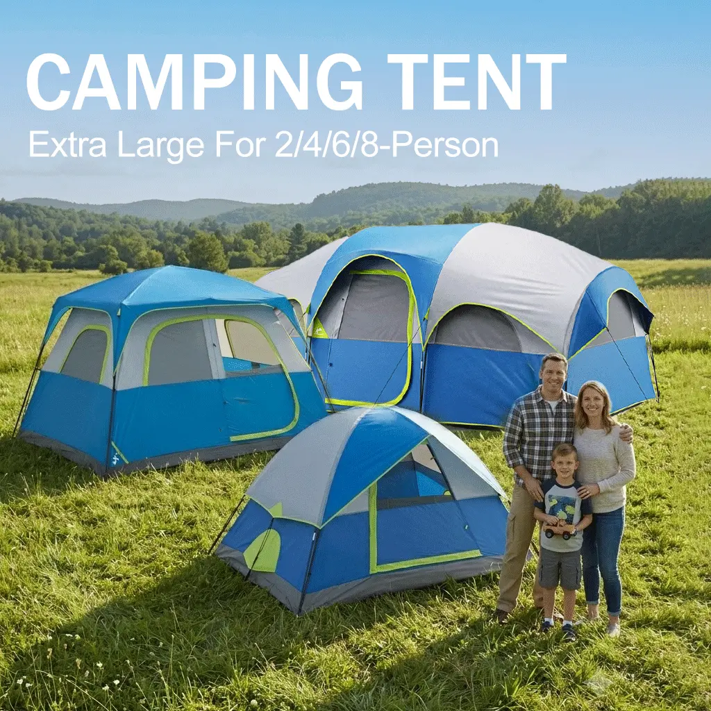 Sweetcrispy 2-8 Person Instant Polyester Camping Tent for Families, Easy Setup with Removable Rainfly, Power Cord Access & Excellent Ventilation, Easy Setup Tents, Tents For Camping