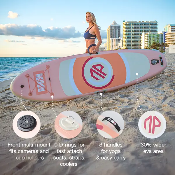 Niphean Outdoor 10' Inflatable Stand Up Stability Paddleboard for Gliding Yoga with 33" Balance Wing & Complete Accessories Set for Adults & Youth, 3-Year Warranty