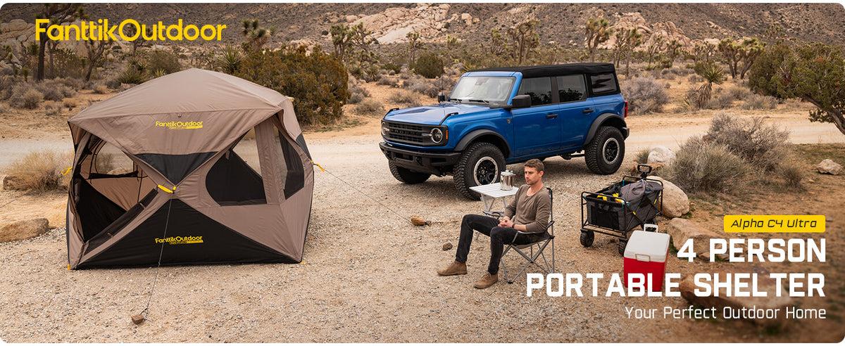 Fanttikoutdoor Zeta C6 Person Instant Cabin Tent/Alpha C4 Ultra 4 Person Pop Up Instant Cabin Tent Setup in 60 Seconds with Rainfly & Windproof Portable with Carry Bag for Family Camping & Hiking,SummerWins, Father's Day Gifts, Tents For Camping summerwin
