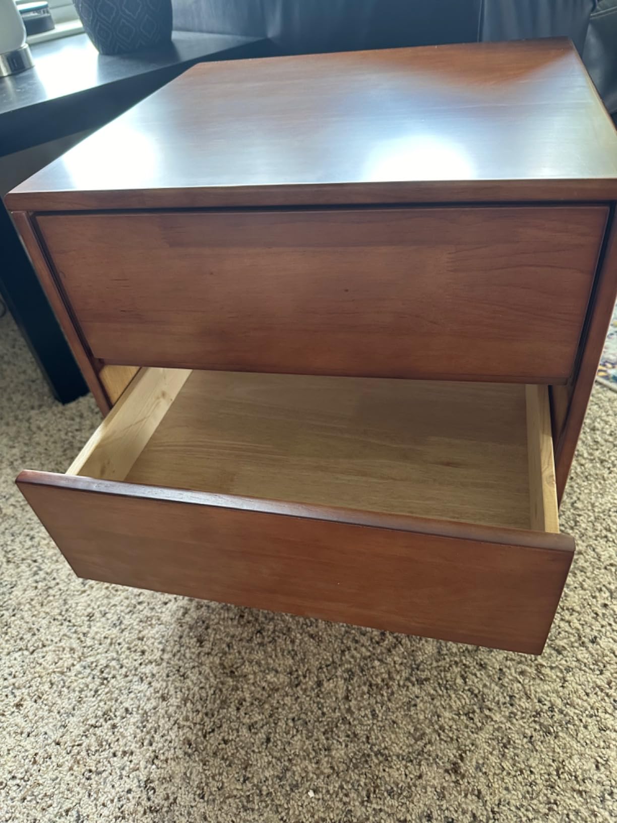 Solid Wood Nightstand with Drawers - Mid-Century Modern Storage Nightstand, Hand-Polished Edges Refined Wood Bedside Table for Modern Bedroom Arm’s Reach Storage Solid Wood Nightstand with Drawers - Mid-Century Modern Storage Nightstand, Hand-Polished Edges Refined Wood Bedside Table for Modern Bedroom Arm’s Reach Storage