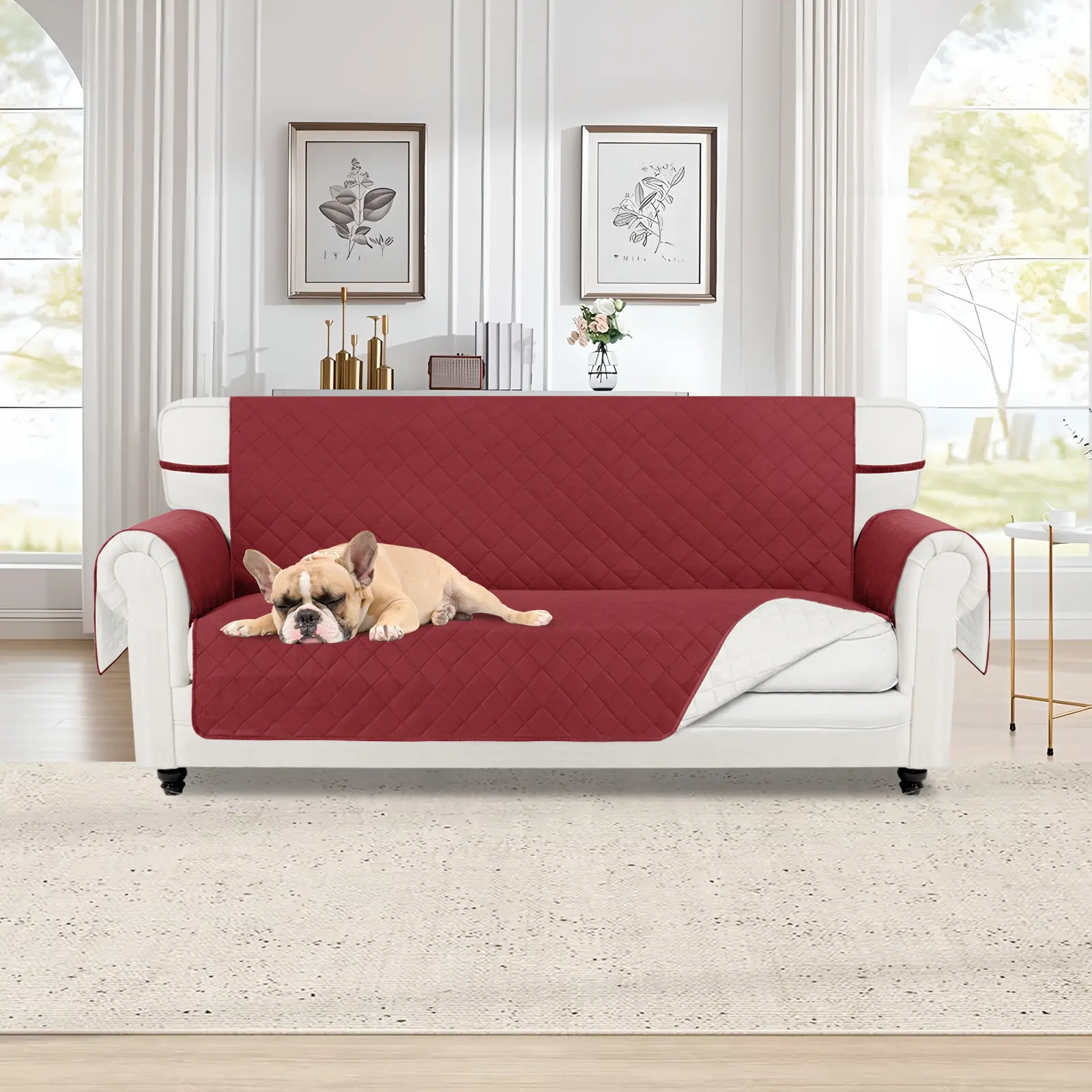  Reversible Couch Cover for sofa,Water Resistant Sofa Protector Slipcover for1/2/3/4 Seater with Foam Sticks Elastic Strapsfor Pet, Sofa Blanket, Livingroom,back toschool,dorm essentials,home decor,homeessentials