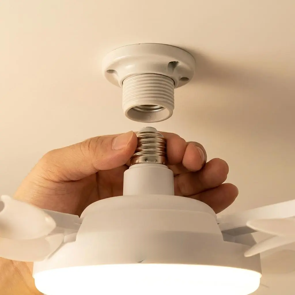 2026 New E27 Socket Ceiling Fan Light - 2-in-1 Silent LED Fan with Remote Control, Energy-Saving Cooling & Lighting Combo for Home Bedroom summervibes tiktokshopbacktoschool,back to school,back to school haul,gift