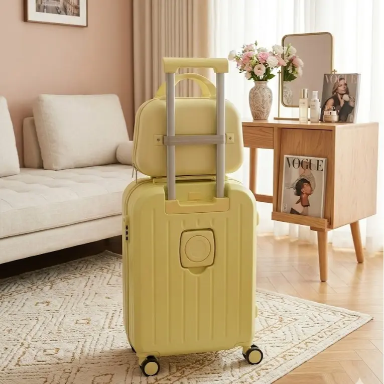 Small size 2 Piece ABS+PC Hardshell Luggage Set in Classic Design,Can be taken on boardA,Elegant and Durable Suitcases,Lightweight Luggage with one handbag set, Cabin Size Blue, Luggagesets Back to school be is suitcase