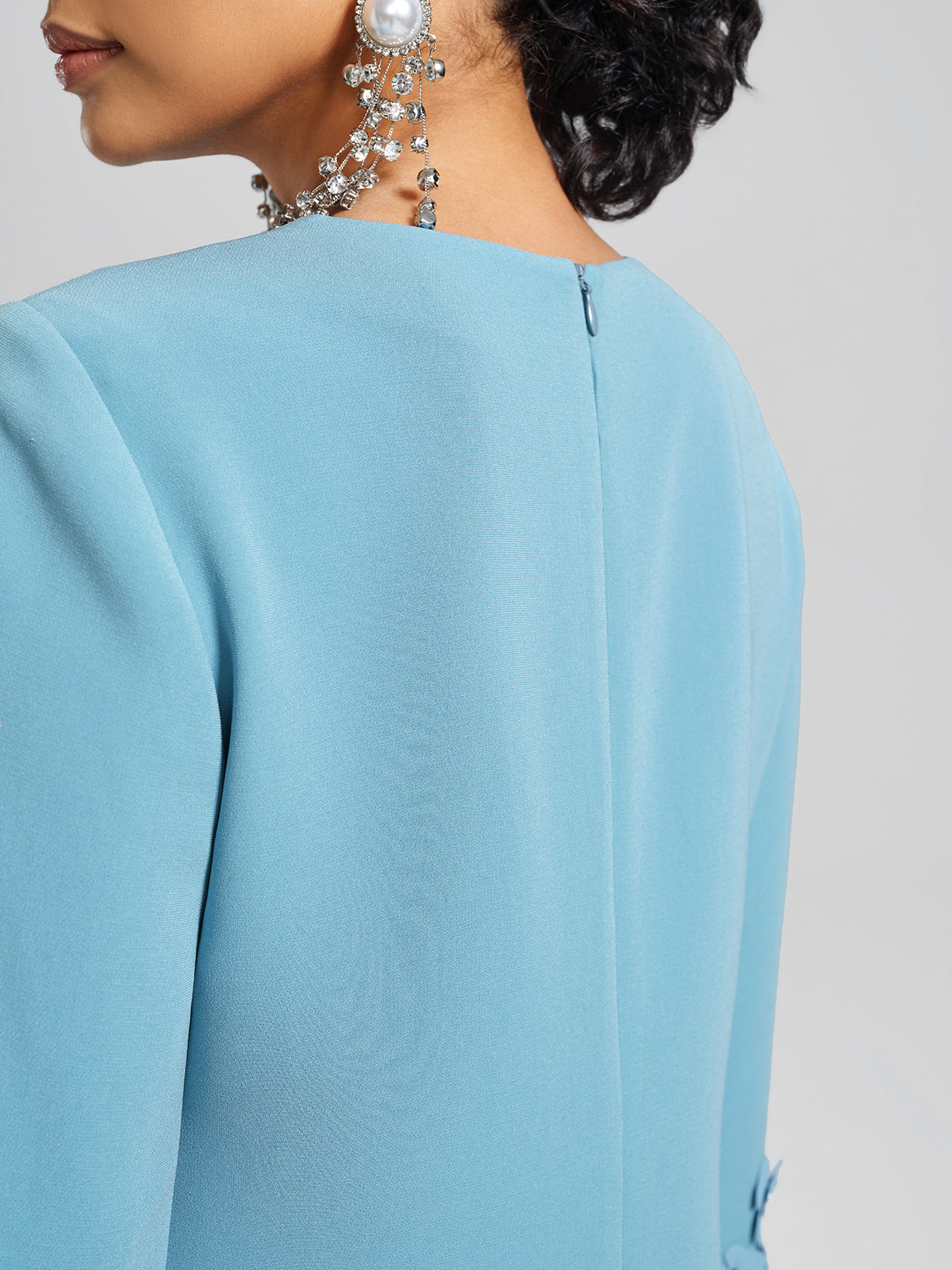 3D Floral Embellished Shift Dress