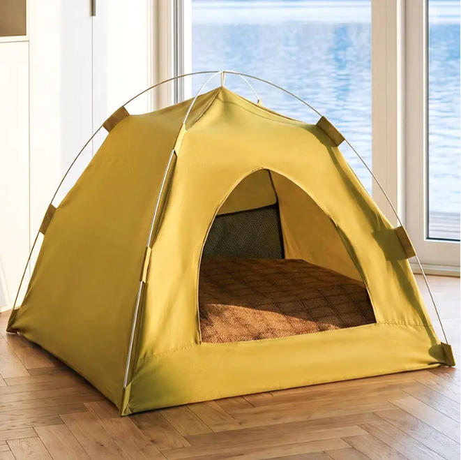 Semi‑Enclosed Pet Tent Bed, Cozy Washable Removable Sleeping Nest, All‑Season Indoor & Outdoor Use for Cats & Small Pets