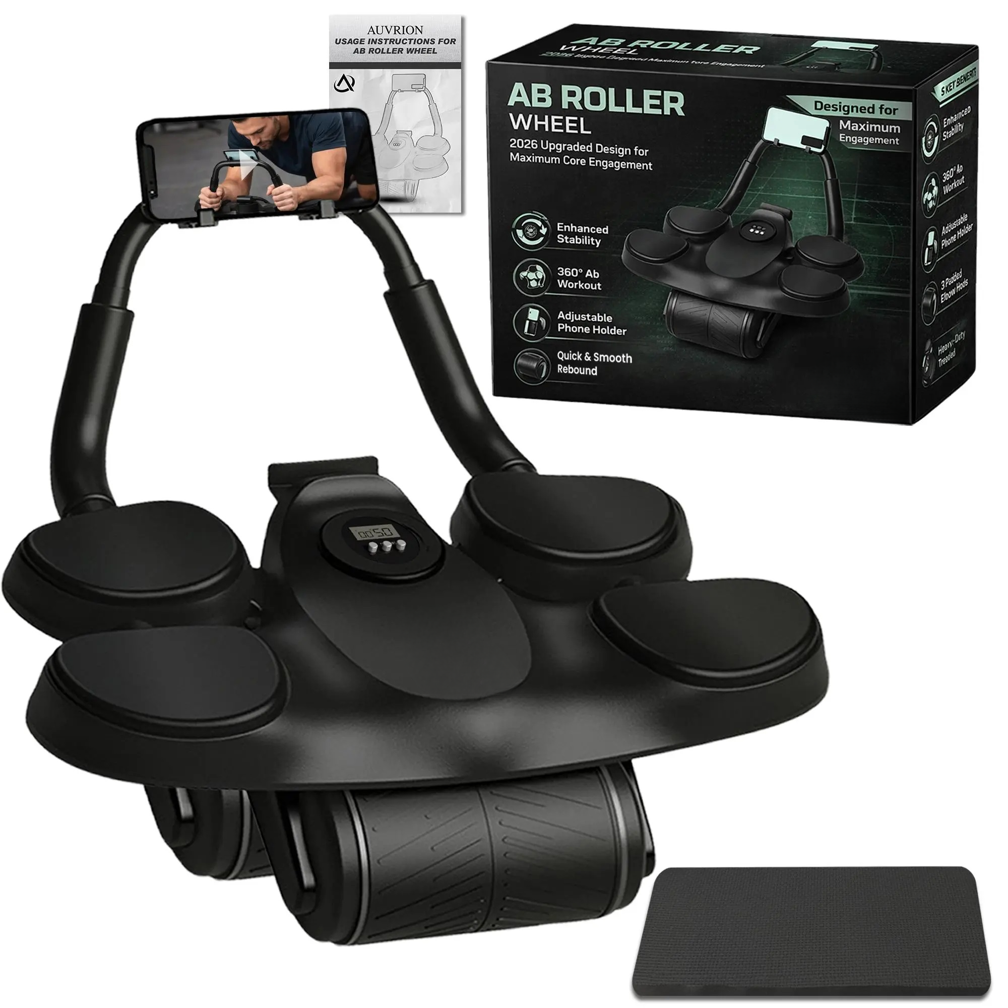 2026 Upgraded Ab Roller | Enhanced Core Trainer for Home & Gym