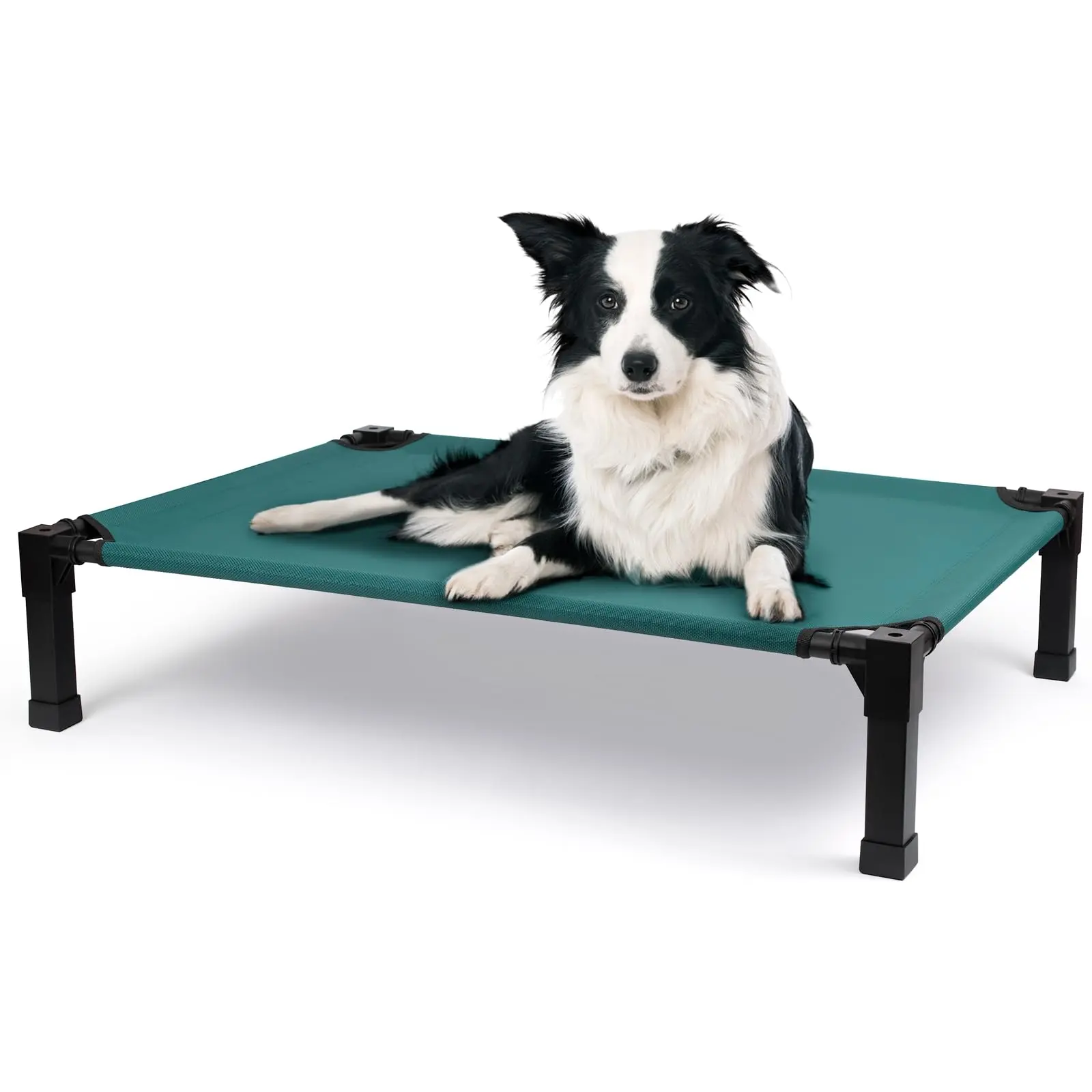 Premium Cooling Elevated Dog Bed, Portable Raised Cot with Metal Frame, Breathable Textilene Mesh, Detachable Washable Stain‑Resistant Surface, Easy Assembly for Indoor & Outdoor Use