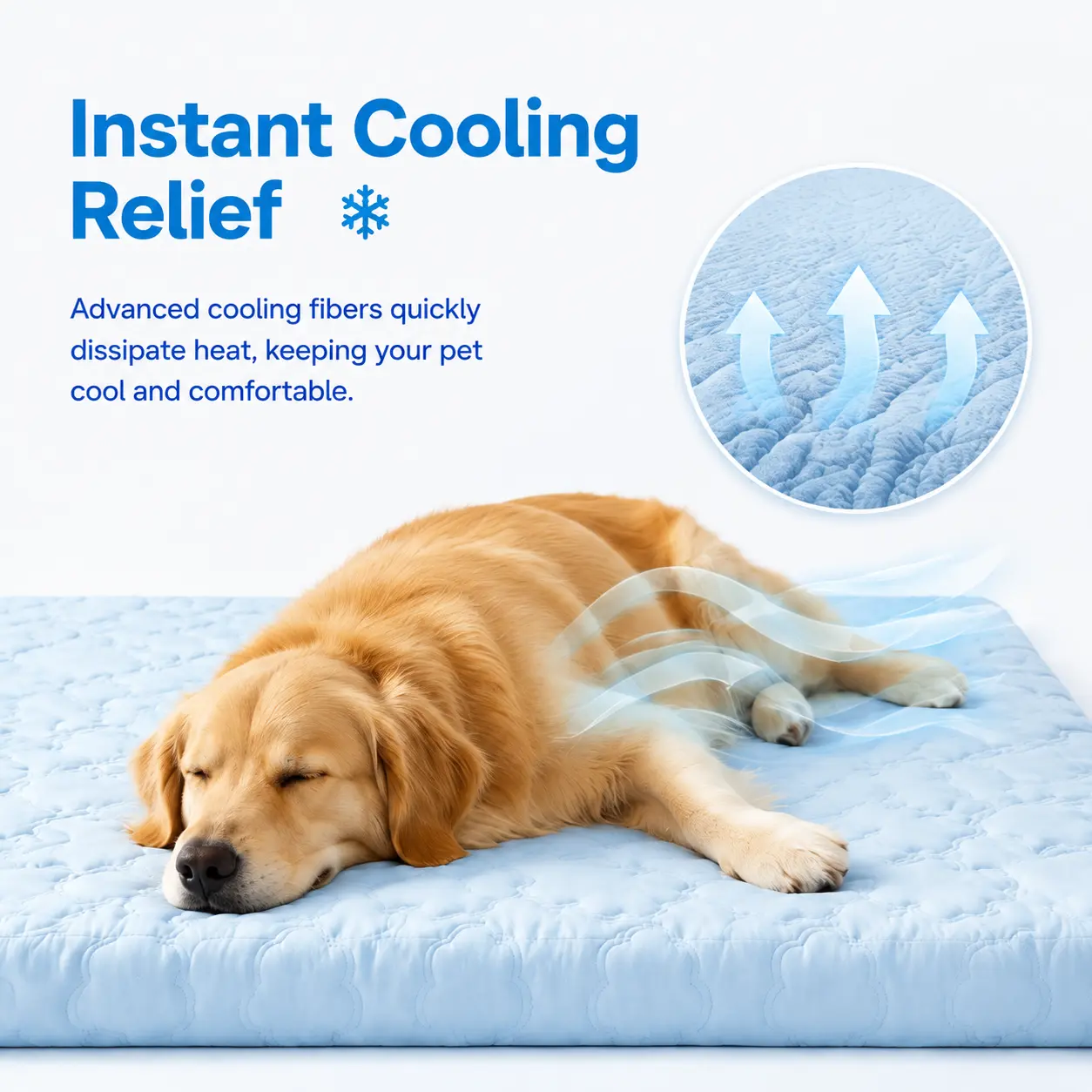 Cooling mat for dogs, Thick-fitted Pet Cooling Mat for Large, medium and small Dogs & Cats, Q-Max 0.5 Ice Cooling Dog Bed, Summer Breathable Supportive Pet Sleeping Pad, Washable Cooling Cushion for Hot Weather, dog accessories