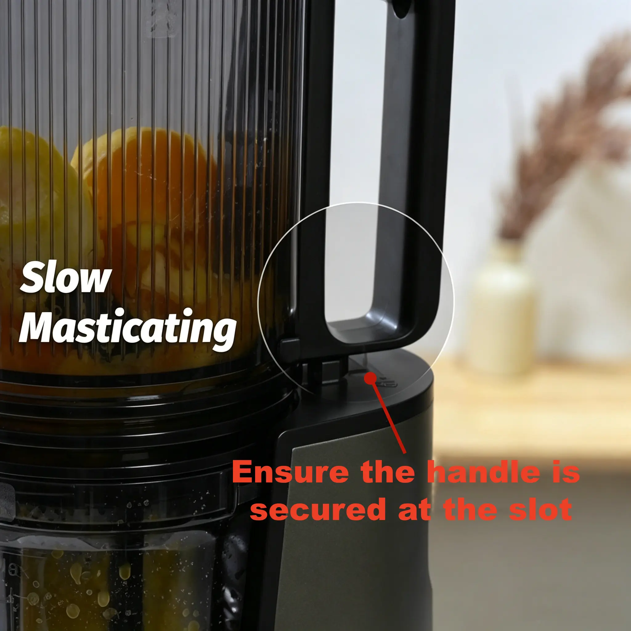 LQZ 350W Cold Press Juicer - Slow Masticating, 5.4 Inch Feed Chute, High Juice Yield, Easy Clean, 55rpm Technology for Whole Fruits & Veggies,Summer Glow