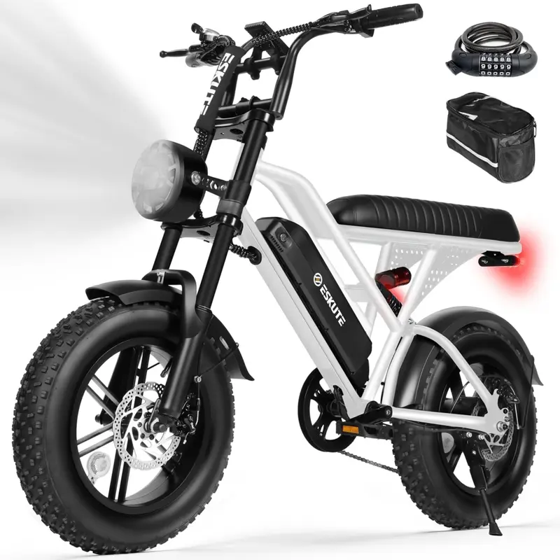 【Summer Big Sale!】E-Bike for Adults, 16" All-Terrain Fat Tire Electric Bicycle, Dual Suspension with 1500W Peak Motor, 48V 13Ah Long Range Battery, 28 MPH Speed for Commuting & Camping, Dual Suspension Ebike