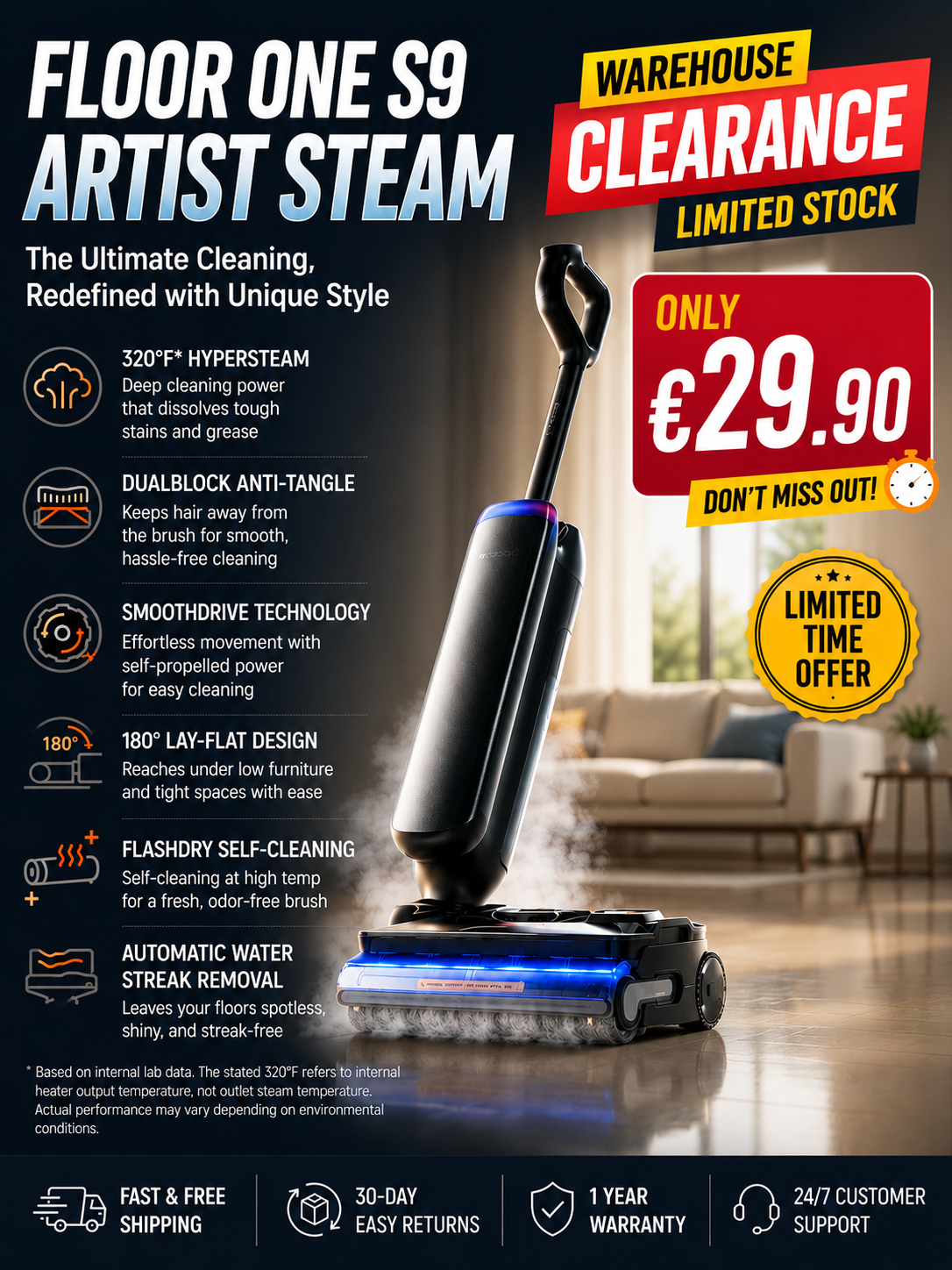 Artist Steam Wet Dry Vacuum Cleaner