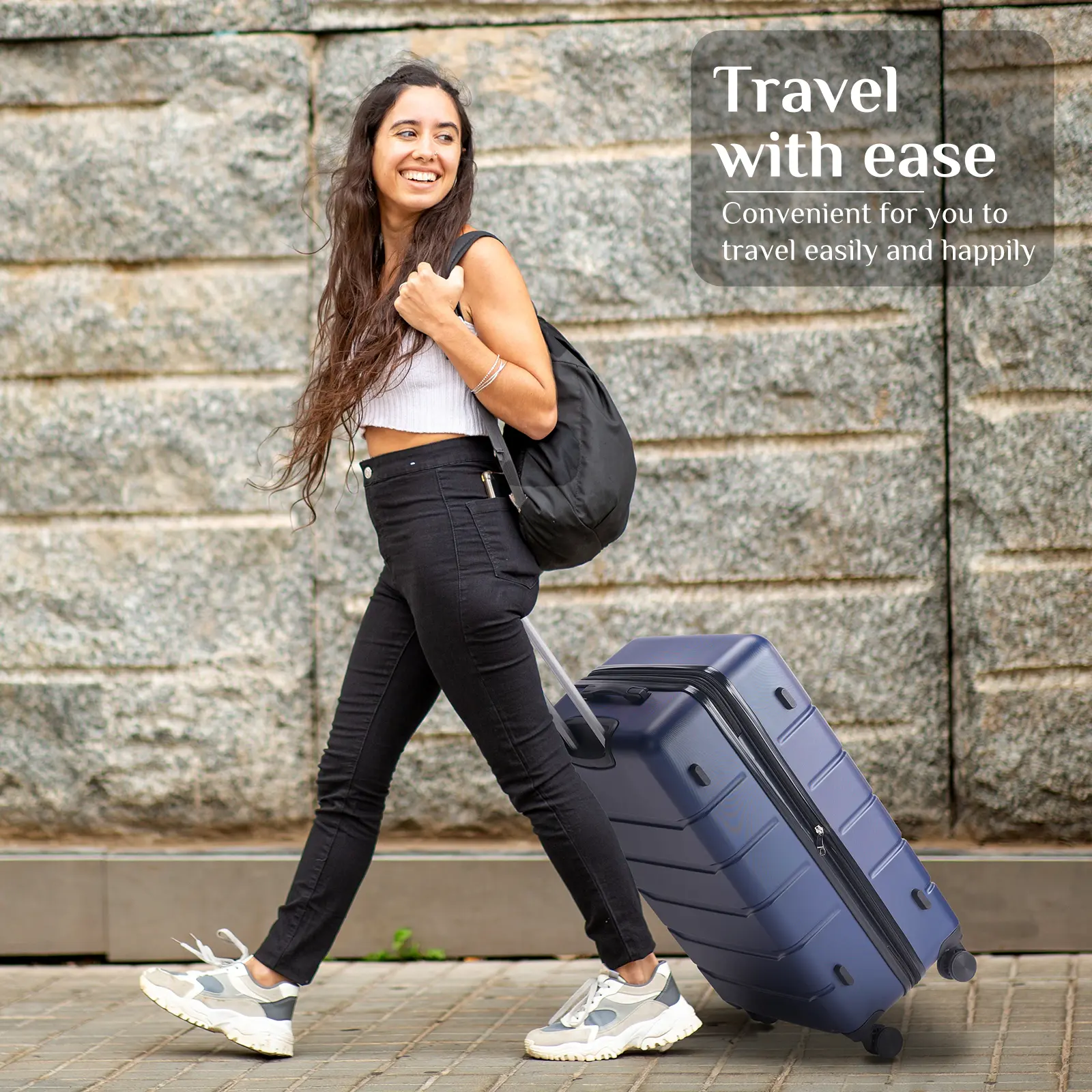 【Summer Sale】Travel Luggage, 20"/24"/28" Hardshell ABS Suitcase with Double Spinner Wheels, Lightweight Expandable Rolling Luggage with TSA Lock, Hardshell Abs Luggage